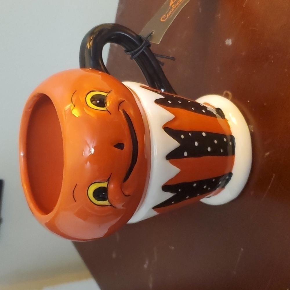 Johanna Parker Carnival Cottage Pumpkin Coffee Mug NWT - Picture 2 of 6